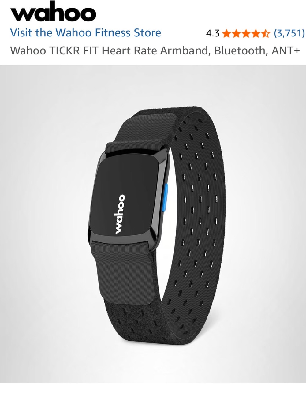 WAHOO TICKR Heart Rate Armband - Black